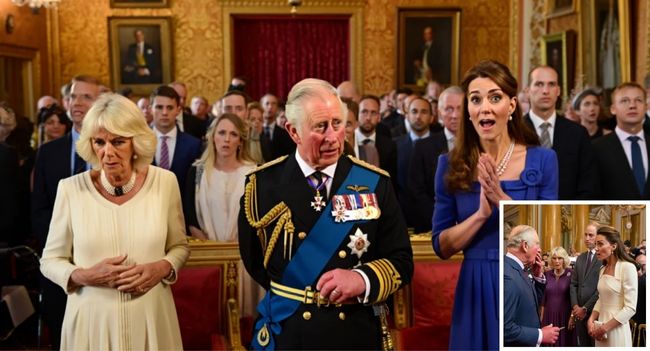 ROYAL EARTHQUAKE AT THE PALACE! FREEZE FRAME. The gilded chamber was silent. Courtiers shifted nervously. Cameras caught the moment King Charles cleared his throat… and changed royal history with a single sentence. In front of William, Camilla, and the watching world, the King declared that Catherine, Princess of Wales, would be crowned in spirit as the rightful torchbearer of the late Queen’s legacy. Gasps filled the palace halls. 💎  Royal experts are calling it “a direct blow to Camilla.” Across Britain, crowds poured into the streets, cheering Kate — no longer just a princess, but the heart and face of the Crown itself