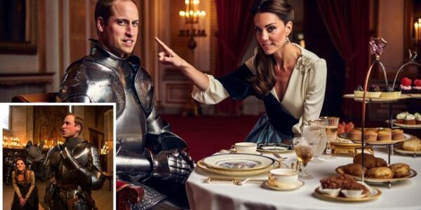 LOVE IN THE KNIGHTS CHOIR! Last night, dinner at the palace turned into a full-on fairytale. Royal guards CONFIRM that Prince William didn’t just walk into the room… he clanked in—dressed head-to-toe in shining knightly armor. He raised his visor, dropped to one knee, and declared for all to hear: “My beautiful Duchess, I fight dragons, chariots, and children for your love!” The room froze. Gasps. Goosebumps. Cameras flashing. And what did Kate do? With all the grace of a true queen-in-waiting, she gave a perfect curtsy… then casually asked for dessert LOVE IN THE KNIGHTS CHOIR! Last night, dinner at the palace turned into a full-on fairytale. Royal guards CONFIRM that Prince William didn’t just walk into the room… he clanked in—dressed head-to-toe in shining knightly armor. He raised his visor, dropped to one knee, and declared for all to hear: “My beautiful Duchess, I fight dragons, chariots, and children for your love!” The room froze. Gasps. Goosebumps. Cameras flashing. And what did Kate do? With all the grace of a true queen-in-waiting, she gave a perfect curtsy… then casually asked for dessert