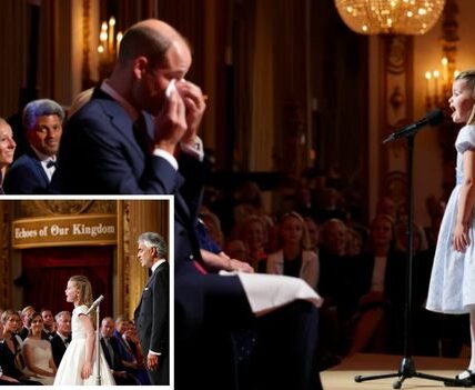 “Dad, this song is for you.” With those words, a young princess stole the night.  Princess Charlotte, standing beside Andrea Bocelli, filled Buckingham Palace with a duet so moving it brought even Prince William to tears. “Echoes of Our Kingdom” was more than just a song — it was a daughter’s tribute, a father’s pride, and a royal moment etched into history.  Her voice — delicate yet strong — intertwined with Bocelli’s timeless tenor like innocence meeting eternity. And when Prince William’s eyes welled up, the entire room knew they were witnessing something more powerful than music: they were witnessing love, legacy, and the rise of a princess with the soul of a queen