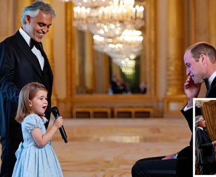 ROYAL SHOCKER AT THE PALACE! Last night, the world stood still as Princess Charlotte took the stage beside the legendary Andrea Bocelli in a moment no one will ever forget. Her voice was pure magic, her presence radiant — but it wasn’t just the duet that left everyone in tears… When the final note faded, Charlotte turned to her father, Prince William, and delivered a heartfelt message so powerful that it broke the hearts of everyone watching. Witnesses say the entire hall was silent, with royals and dignitaries visibly moved. Some even compared the young princess’s words to the spirit of her late grandmother, Princess Diana