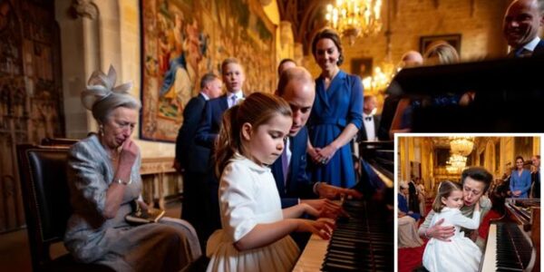 THE ROYAL MOMENT NO ONE WILL EVER FORGET. Inside the gilded halls of Windsor Castle, during what was meant to be a formal 75th birthday celebration for Princess Anne, something extraordinary happened. Known as the monarchy’s stoic, hardest working royal, Anne — the woman who rarely shows emotion — was suddenly left speechless… and in tears. Her young niece, Princess Charlotte, quietly rose from her seat in a simple white dress, her hair tied back. Without a word, she walked to the piano. And then… magic. 🎶  Charlotte began to play a haunting melody she had secretly practiced for weeks. The room fell utterly silent. Even the chandeliers seemed to listen. As the delicate notes filled the hall, Prince William leaned toward Catherine and whispered words that sent shivers through everyone nearby: “Diana would have loved this” THE ROYAL MOMENT NO ONE WILL EVER FORGET. Inside the gilded halls of Windsor Castle, during what was meant to be a formal 75th birthday celebration for Princess Anne, something extraordinary happened. Known as the monarchy’s stoic, hardest working royal, Anne — the woman who rarely shows emotion — was suddenly left speechless… and in tears. Her young niece, Princess Charlotte, quietly rose from her seat in a simple white dress, her hair tied back. Without a word, she walked to the piano. And then… magic. 🎶  Charlotte began to play a haunting melody she had secretly practiced for weeks. The room fell utterly silent. Even the chandeliers seemed to listen. As the delicate notes filled the hall, Prince William leaned toward Catherine and whispered words that sent shivers through everyone nearby: “Diana would have loved this”