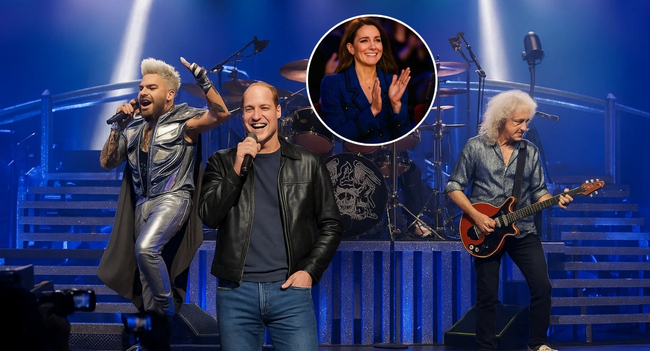 “Lay down the crown to pick up the mic” Prince William, 42, shocked 20,000 fans at London’s O2 Arena on June 17, 2025, striding onstage in jeans and a leather jacket to join Queen and Adam Lambert for a raw, heartfelt Somebody To Love duet! His shaky but soulful voice blended with Lambert’s soaring power, leaving Princess Kate, 43, in tears in the royal box and sparking a thunderous ovation. “This is for everyone searching,” William said, his nod to mental health advocacy echoing Queen’s anthem, fans sobbing, “A king unbound!”