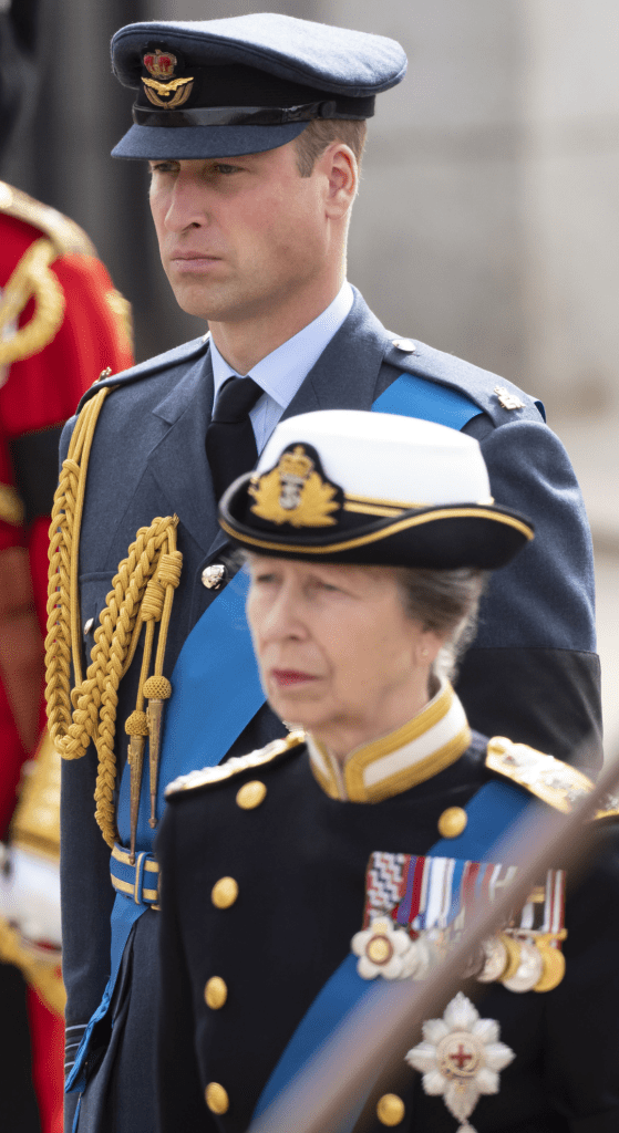Princess Anne with Prince William in military uniform