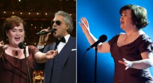 “When Dreams Take Flight” — Susan Boyle and Andrea Bocelli Bring Japan to Its Knees in a Soul-Stirring, Once-In-A-Lifetime Duet🥰 It Was More Than a Concert — It Was a Moment Suspended in Time. As Susan Boyle Stepped Onto the Tokyo Stage Beside Opera Titan Andrea Bocelli, the Air Trembled With Expectation. Then Came the First Notes — Soft, Sacred — And Suddenly, 10,000 Hearts Beat in Unison.