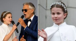 “Dad, This Song Is for You.” With Those Heartfelt Words, Princess Charlotte Took the Stage at Buckingham Palace, Stunning Guests With a Graceful, Emotional Duet Alongside the Legendary Andrea Bocelli. The Occasion Was Prince William’s 43rd Birthday, but the Performance Became a Once-In-A-Lifetime Moment That Moved the Entire Royal Family. The Piece, Titled “Echoes of Our Kingdom,” Blended Classical Grandeur With Intimate Meaning, as Charlotte’s Young Yet Steady Voice Intertwined Beautifully With Bocelli’s Rich Tenor.
