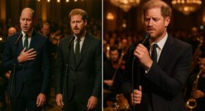 “You Were an Angel in the Shape of My Mum,” Prince William Whispered, His Voice Trembling as He Stood Beside Prince Harry in the Candlelit Sunken Garden of Kensington Palace. On What Would Have Been Princess Diana’s 64th Birthday, the Brothers Offered the World a Soul-Stirring Tribute: A Duet of Supermarket Flowers, Rewritten With Aching Lines Drawn From Their Own Memories. As Their Voices Gently Filled the Night, Images of Diana — Holding Sick Children, Walking Through Landmine Fields, Smiling With Compassion — Glowed Behind Them. The Crowd, Silent and Tearful, Witnessed Not Royalty but Two Sons Aching for Their Mother.