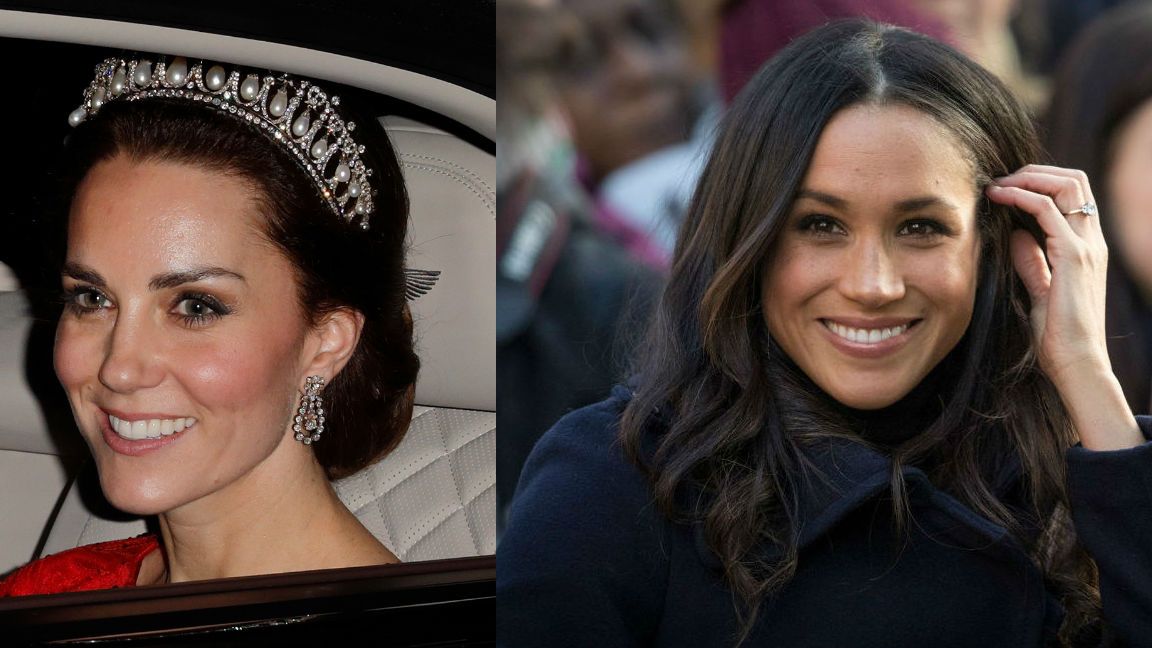 Here's Why Meghan Markle Can't Wear a Tiara, But Kate Middleton Can | Glamour