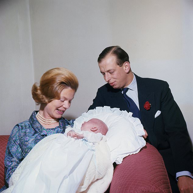The Duke and Duchess of Kent with their son George Windsor, Earl of St Andrews in 1962