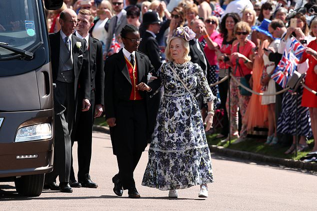 The Duke (far left) and the Duchess of Kent arrive in Windsor Castle for the wedding of Meghan Markle and the Duke of Sussex in 2018