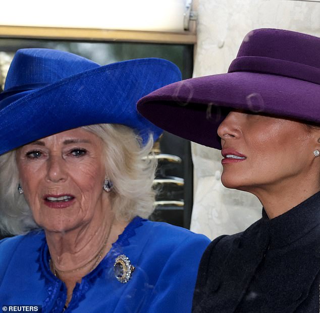 Earlier the two women appeared relaxed in each others' company as they sat in a royal carriage for the procession through Windsor Castle