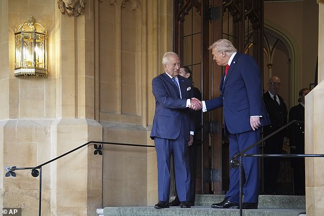 King Charles III bids farewell to US President Donald Trump at Windsor Castle this morning