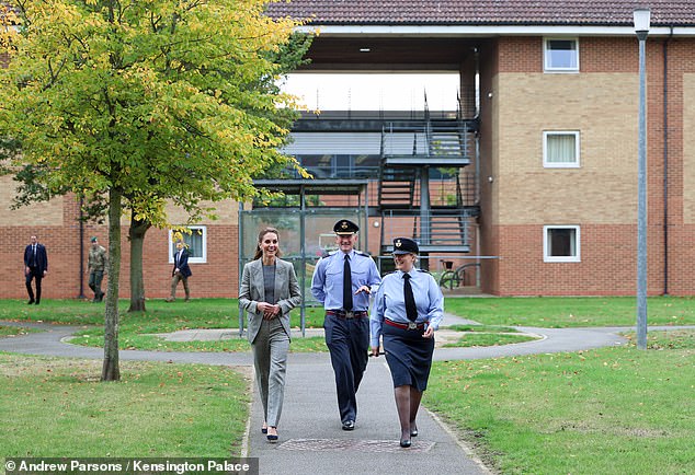 Kate was given a two-hour two of RAF Coningsby today - marking her first visit to the Lincolnshire station