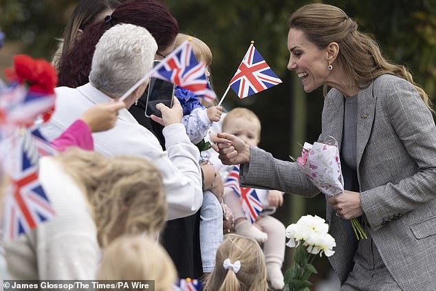 The Princess of Wales, Royal Honorary Air Commodore, RAF Coningsby, during her first visit since taking up the role in August 2023