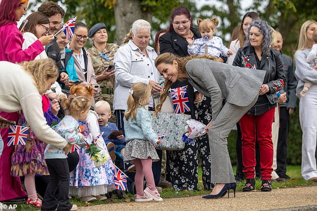 A sizeable crowd filled with young children had turned out for an opportunity to meet the royal