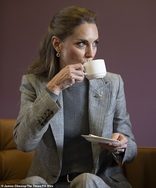 Kate enjoyed a cup of tea as she chatted to staff and personnel to learn more about the base