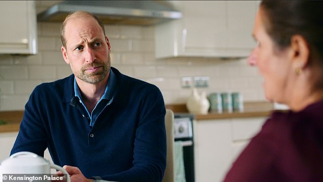 But when William spoke to bereaved Ms Mannings about her late husband Paul at her home in Cardiff in an interview broadcast this week, his emotions were laid out bare as the Prince struggled to hide his anguish during their devastating discussion