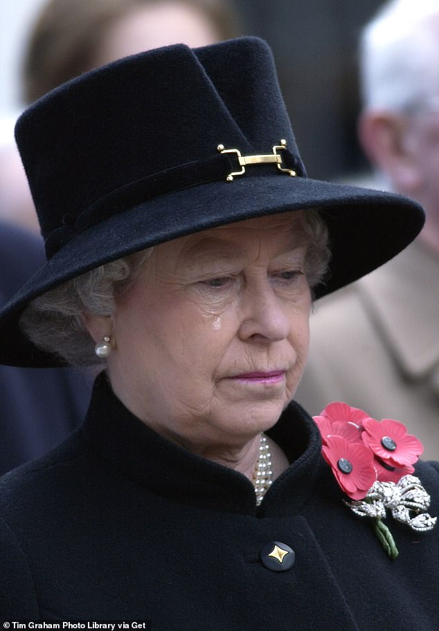 In keeping with a shift towards more displays of public compassion, the late Queen also showed profound sadness on Remembrance Sunday in 2002. Tears were seen collecting on the Monarch's cheeks when she visited the Field of Remembrance at Westminster Abbey