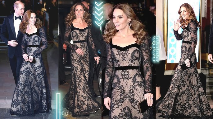 Princess Catherine STUNS in BLACK lace gown at the Royal Variety  Performance #katefashion