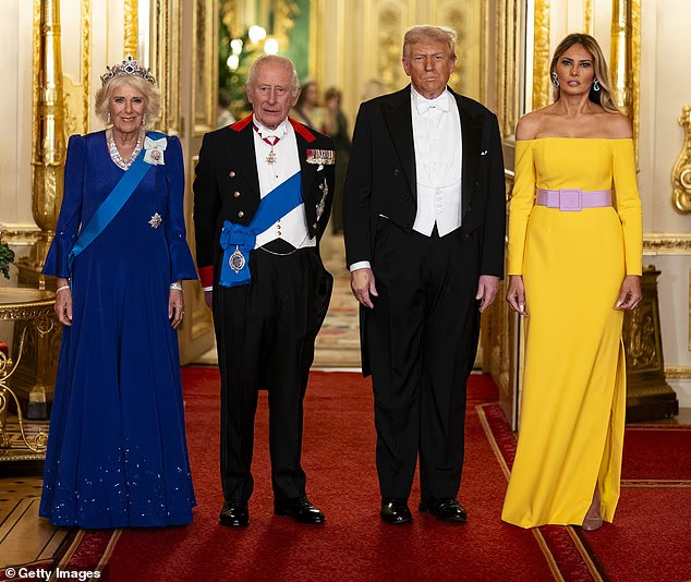 Queen Camilla, King Charles III, Donald Trump and Melania Trump at Windsor Castle last night