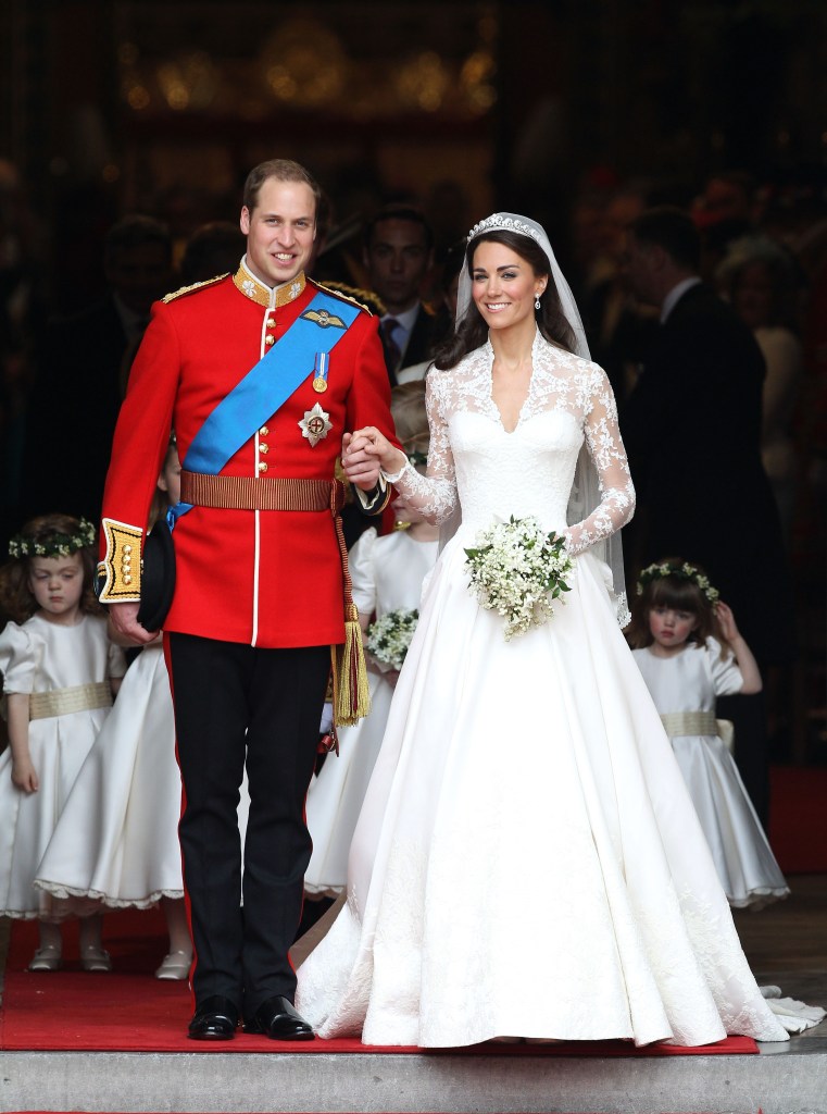 Kate Middleton and Prince William on their wedding day