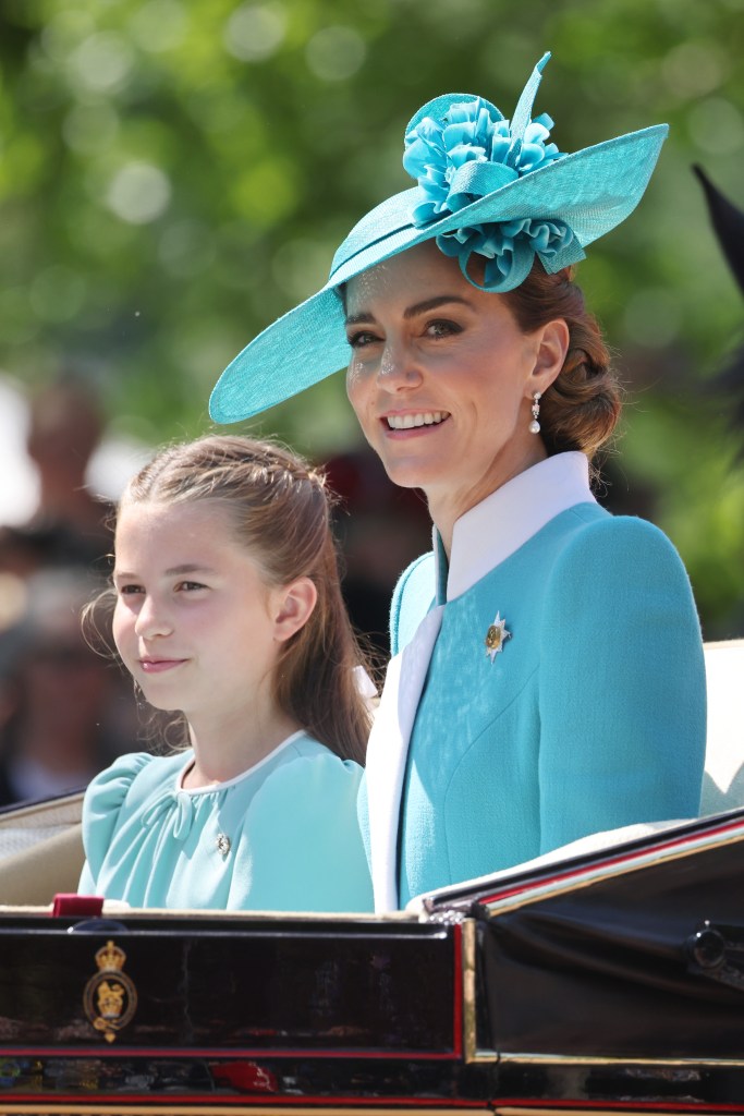 Catherine, Princess of Wales and Princess Charlotte of Wales during Trooping The Colour 2025.