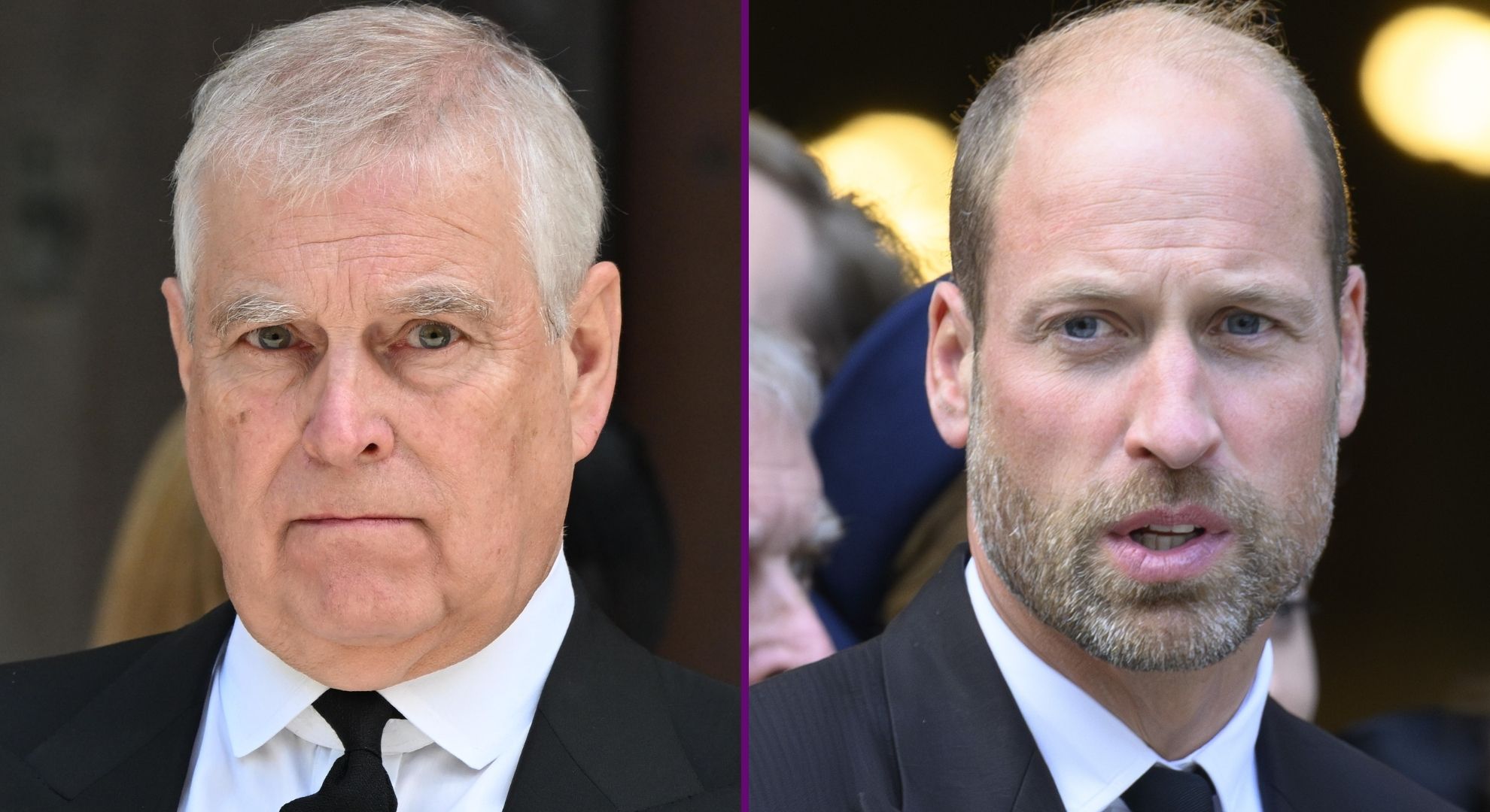 Prince William and Prince Andrew at the Duchess of Kent's funeral