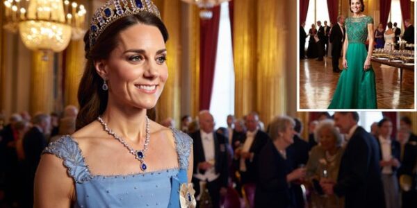 ALL HAIL THE QUEEN-IN-WAITING! OMG, Royals and fashion lovers — Princess Catherine has done it AGAIN! At last night’s glittering Diplomatic Reception at Buckingham Palace, our ever-graceful Princess of Wales turned the royal ballroom into her personal runway, wearing what’s being hailed as one of her most breathtaking looks to date. Draped in a show-stopping, jewel-toned gown that shimmered with every camera flash, Catherine’s elegance was next level. But the real headline? That £800,000 diamond crown — one of the rarest pieces from the late Queen’s private collection! Each facet caught the light like a thousand tiny stars, and honestly… the entire Palace seemed to pause when she entered. From the intricate beadwork on her gown to the timeless sparkle of her diamonds, every detail screamed sophistication, confidence, and quiet power. Catherine isn’t just playing the royal role — she’s redefining it