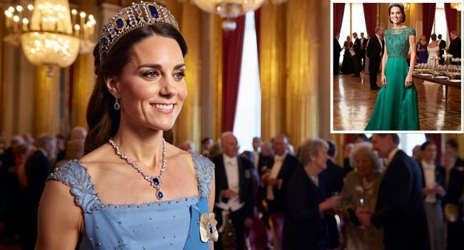 ALL HAIL THE QUEEN-IN-WAITING! OMG, Royals and fashion lovers — Princess Catherine has done it AGAIN! At last night’s glittering Diplomatic Reception at Buckingham Palace, our ever-graceful Princess of Wales turned the royal ballroom into her personal runway, wearing what’s being hailed as one of her most breathtaking looks to date. Draped in a show-stopping, jewel-toned gown that shimmered with every camera flash, Catherine’s elegance was next level. But the real headline? That £800,000 diamond crown — one of the rarest pieces from the late Queen’s private collection! Each facet caught the light like a thousand tiny stars, and honestly… the entire Palace seemed to pause when she entered. From the intricate beadwork on her gown to the timeless sparkle of her diamonds, every detail screamed sophistication, confidence, and quiet power. Catherine isn’t just playing the royal role — she’s redefining it