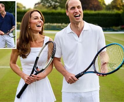 Tennis Tango: When Love Scores the Winning Point! On the royal tennis court, it wasn’t just about the serve and volley — it was about spark and chemistry! Prince William sent his shot straight into the net, and instead of frustration, he was met with a playful smile and a blown kiss from Kate across the court. Laughter echoed louder than any applause as the royal couple proved that sometimes, the best matches aren’t about who wins or loses… but about who laughs together the most. No final scores, no trophies — just joy, giggles, and a reminder that love always finds a way to win