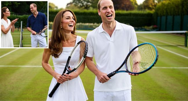 Tennis Tango: When Love Scores the Winning Point! On the royal tennis court, it wasn’t just about the serve and volley — it was about spark and chemistry! Prince William sent his shot straight into the net, and instead of frustration, he was met with a playful smile and a blown kiss from Kate across the court. Laughter echoed louder than any applause as the royal couple proved that sometimes, the best matches aren’t about who wins or loses… but about who laughs together the most. No final scores, no trophies — just joy, giggles, and a reminder that love always finds a way to win