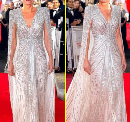 ROYALS IN SH0CK! Princess Catherine B0LD In A Daring Low-Cut Cape Gown With Beaded Shoulders And Slit Sleeves, STEALING SPOTLIGHT at the London Premiere ROYALS IN SH0CK! Princess Catherine B0LD In A Daring Low-Cut Cape Gown With Beaded Shoulders And Slit Sleeves, STEALING SPOTLIGHT at the London Premiere