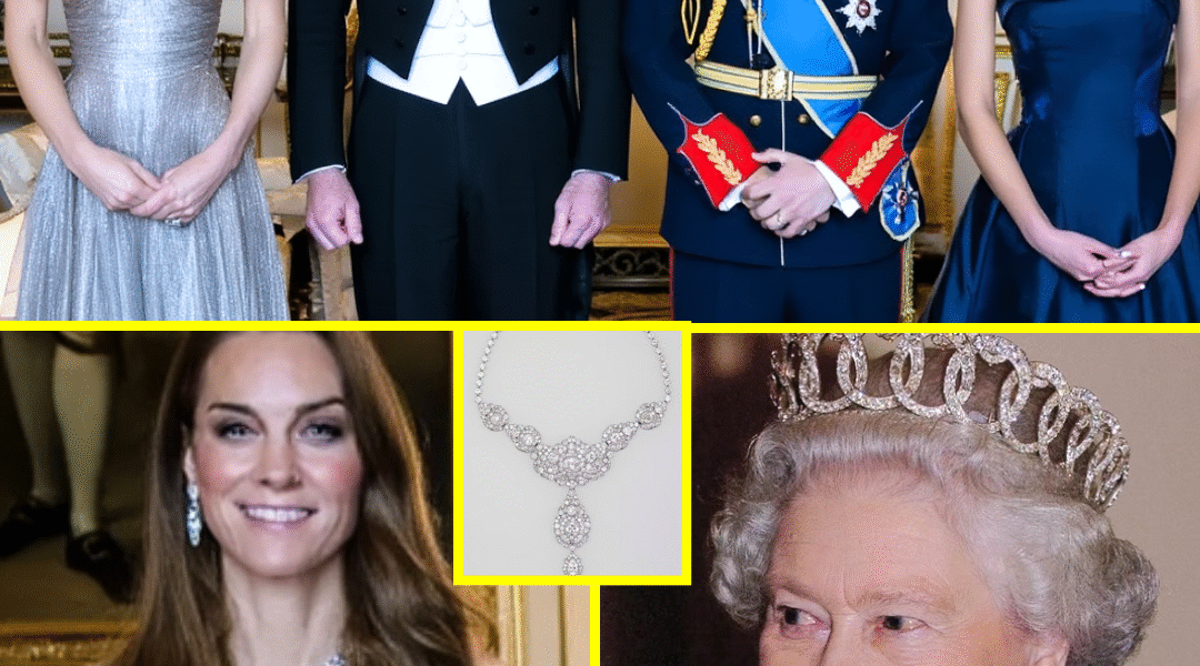 OMG! Princess Catherine STEALS ALL EYES In Glittering Gown And Late Queen’s M Diamond Necklace At State Dinner For Jordan Royals