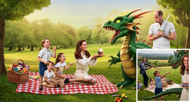 When bravery comes in unexpected forms… The Royal Picnic was supposed to be perfect — sunshine, laughter, and cupcakes. But then… the ground shook. A dragon appeared, wings wide, eyes blazing. Prince Adrian leapt up, sword in hand, ready to protect his family. The children gasped, the guards panicked — it looked like the end of their peaceful afternoon. But then came the twist. Calm and smiling, Princess Celeste reached into the picnic basket… and held out her famous cupcakes. To everyone’s shock, the dragon’s fiery rage melted into childlike delight. One bite of pink-frosted sweetness, and the mighty beast curled up like a kitten. The children burst out laughing: “Mummy’s the REAL hero!” Prince Adrian pretended to sulk, still holding his sword, but couldn’t hide his grin. In that magical moment, the kingdom saw the truth: courage isn’t always about battles. Sometimes, it’s about kindness, sweetness… and a really good cupcake