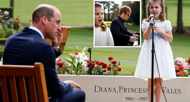 A Moment the World Will Never Forget. On the 30th anniversary of Princess Diana’s passing, a moment unfolded that left even the most stoic royal hearts in tears. In the peaceful memorial garden at Althorp, surrounded by silence and the fading glow of the day’s last rays, a 10-year-old princess gave her grandmother a gift no one could have ever anticipated. As Sir Elton John played the piano, the crowd was mesmerized — not by the familiar voice of the music legend, but by the soft, pure voice of Princess Charlotte, singing a tribute to her grandmother, the beloved Princess Diana. Dressed in a simple black dress with her long blonde hair cascading over her shoulders and a small silver crown resting gently on her head, Charlotte walked to the microphone, her steps steady, her presence powerful beyond her years. It wasn’t just a song — it was a gesture of love, of remembrance, and of a legacy that continues to inspire generations. Watching her, you could see the connection between the past and future of the royal family. And when the performance ended, even Prince William was unable to hold back tears, a testament to how deeply this beautiful moment touched him. In a world where words often fall short, Princess Charlotte’s tribute spoke volumes. A granddaughter, honoring the memory of a grandmother she never truly knew, but whose impact still resonates in every corner of her family’s hearts. This powerful moment was a reminder that the love Diana gave the world continues to shine, lighting the way for the next generation of royals