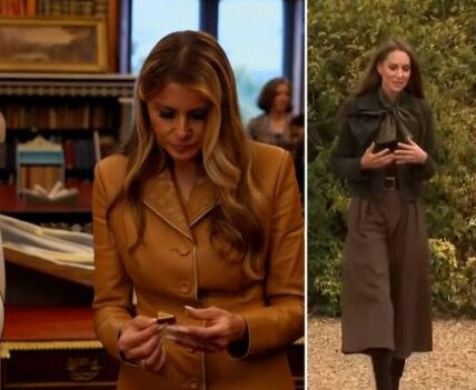 It’s Ladies Day! Melania Trump meets Scouts with the Princess of Wales after a tour of Windsor Castle’s Dolls’ House with Queen Camilla. Her seemingly extremely delicate gesture towards the students left the whole of England in awe! Is this the “Mother” of America that they are enjoying the sweet fruits of?