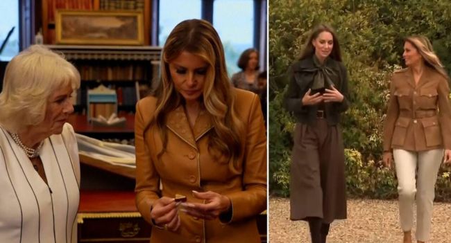 It’s Ladies Day! Melania Trump meets Scouts with the Princess of Wales after a tour of Windsor Castle’s Dolls’ House with Queen Camilla. Her seemingly extremely delicate gesture towards the students left the whole of England in awe! Is this the “Mother” of America that they are enjoying the sweet fruits of?
