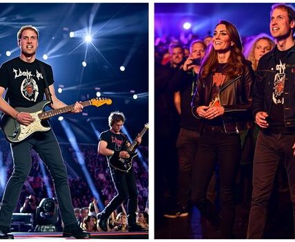 Kate bought two tickets to see William’s favorite rock band when he was young, both dressed up as crazy fans. But the special event happened, Kate asked the band to invite William to perform a song. As soon as he was invited on stage, after playing his favorite song, Kate looked at William with happy eyes, shedding tears because her husband was able to do a normal job, not a “king” who had to take care of many things for the British people, which made her extremely emotional. William’s sincere sharing and 8-word heartfelt thanks to Kate made her burst into applause in the crowd.