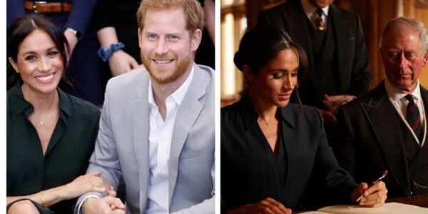EXCLUSIVE: Prince Harry and Meghan have returned to England, King Charles welcomed them in secret. According to close sources, as soon as they arrived at the palace, King Charles made Meghan Markles sign a commitment to give up the title of “Princess”, then gave Harry – his son – new power to help him stand firm in the British royal family. The most shocking thing is that the content of the commitment revealed the things Meghan had to endure so that Harry could rise to run the United Kingdom, making close contacts surprised by Meghan’s decision to stand behind her.