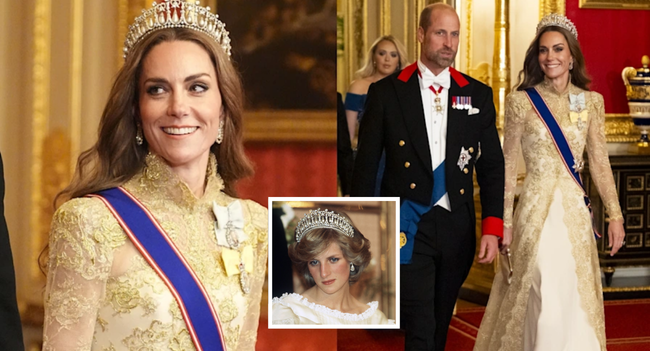 Kate Middleton Wears a “Breathtaking” 5,584 Pair of Queen Elizabeth’s Earrings With a Deeper Meaning Than Meets the Eye. Donald Trump’s visit to the UK this time is also an opportunity for Princess Kate to affirm to the world that she has inherited all of Queen Diana’s legacy. And here she wants to implicitly declare that she will be the future “Queen” of the UK, Meghan is no longer an “obstacle” to her step to the throne.