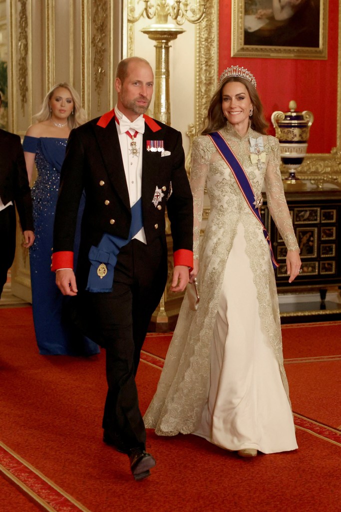 Prince William and Kate Middleton at Wednesday's state banquet