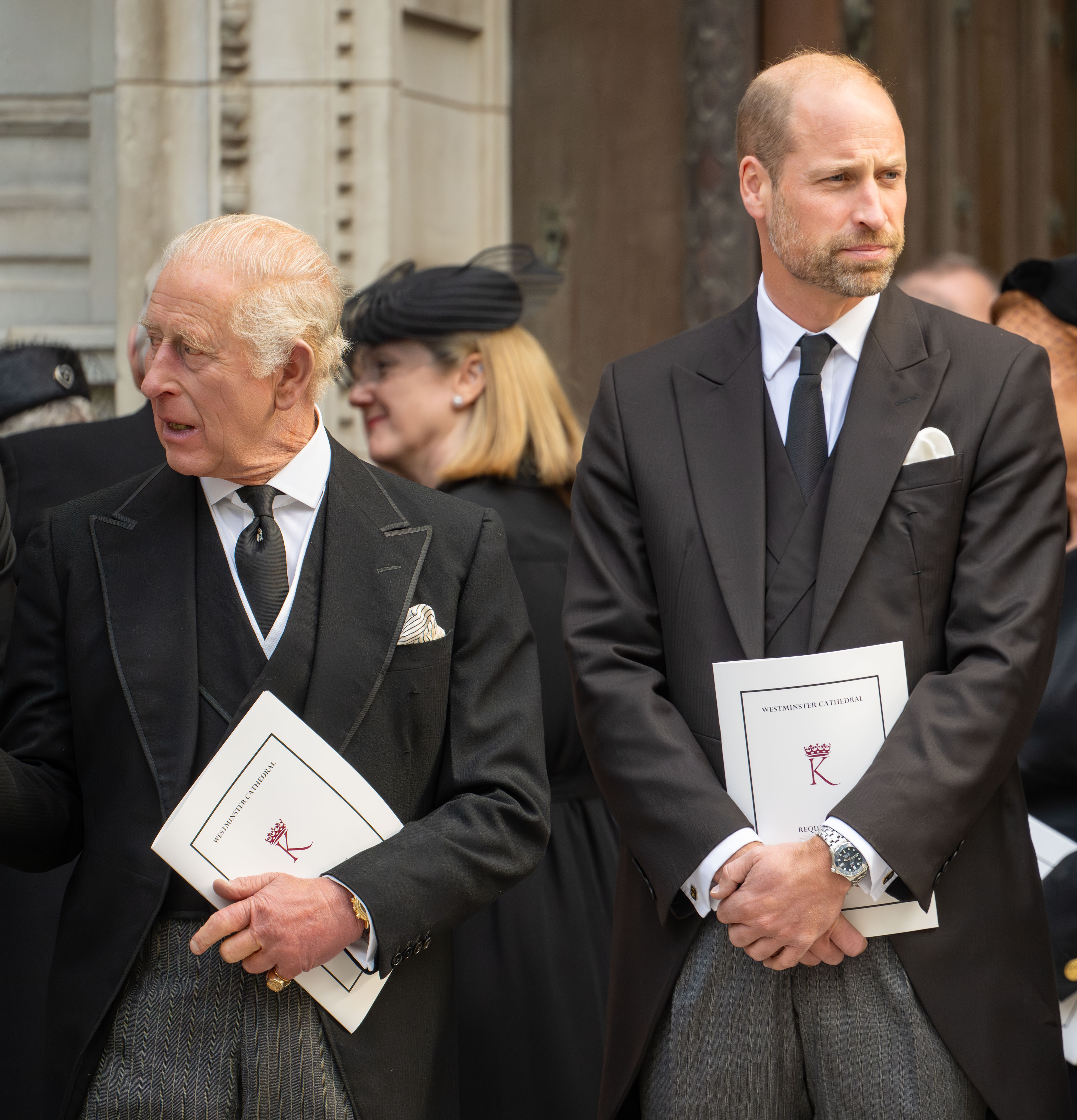 King Charles and Prince William at Duchess of Kent's funeral