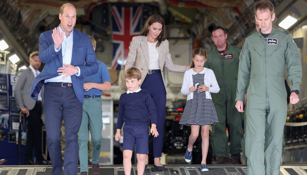 Kate Middleton and William Match in Blue Looks With Their Kids