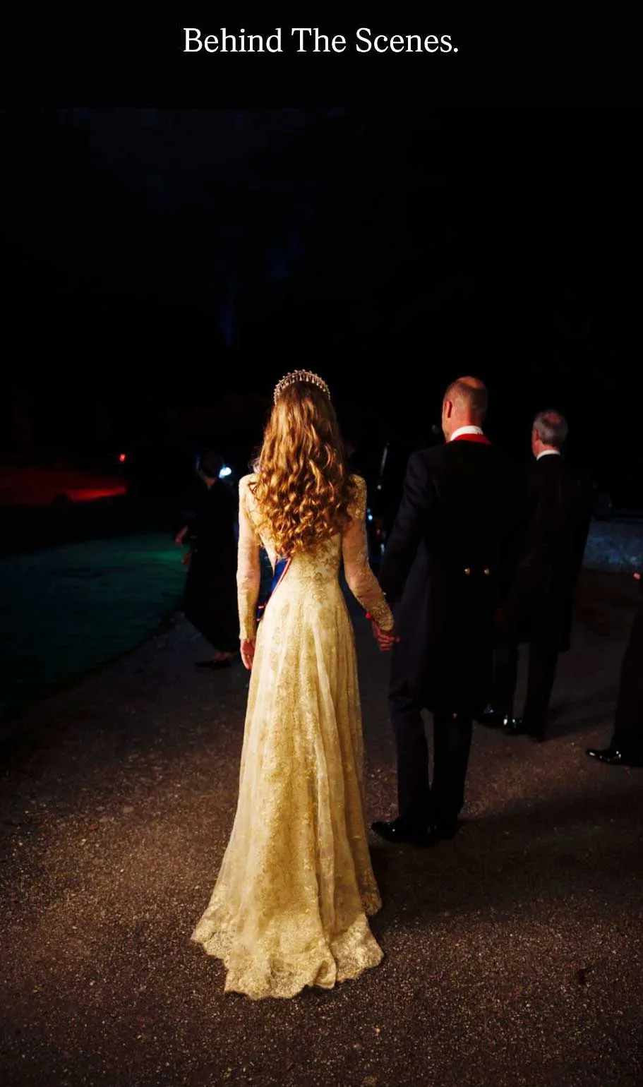 Kate Middleton and Prince William hold hands during the State Banquet on September 17, 2025