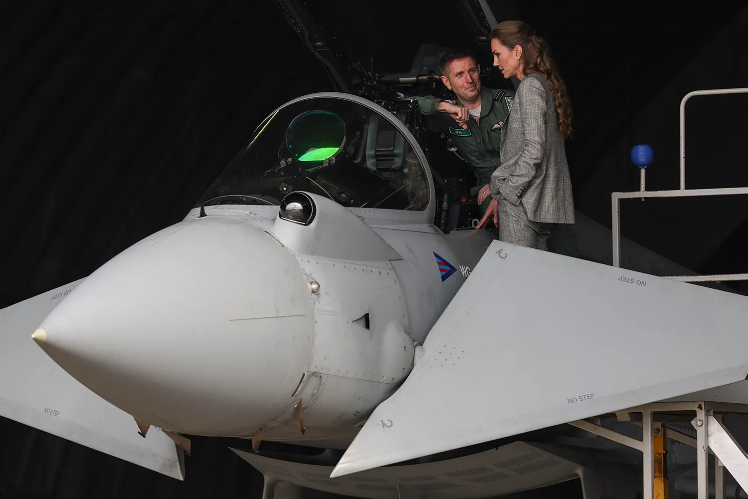 The Princess of Wales, Royal Honorary Air Commodore, RAF Coningsby during her first visit to the station.