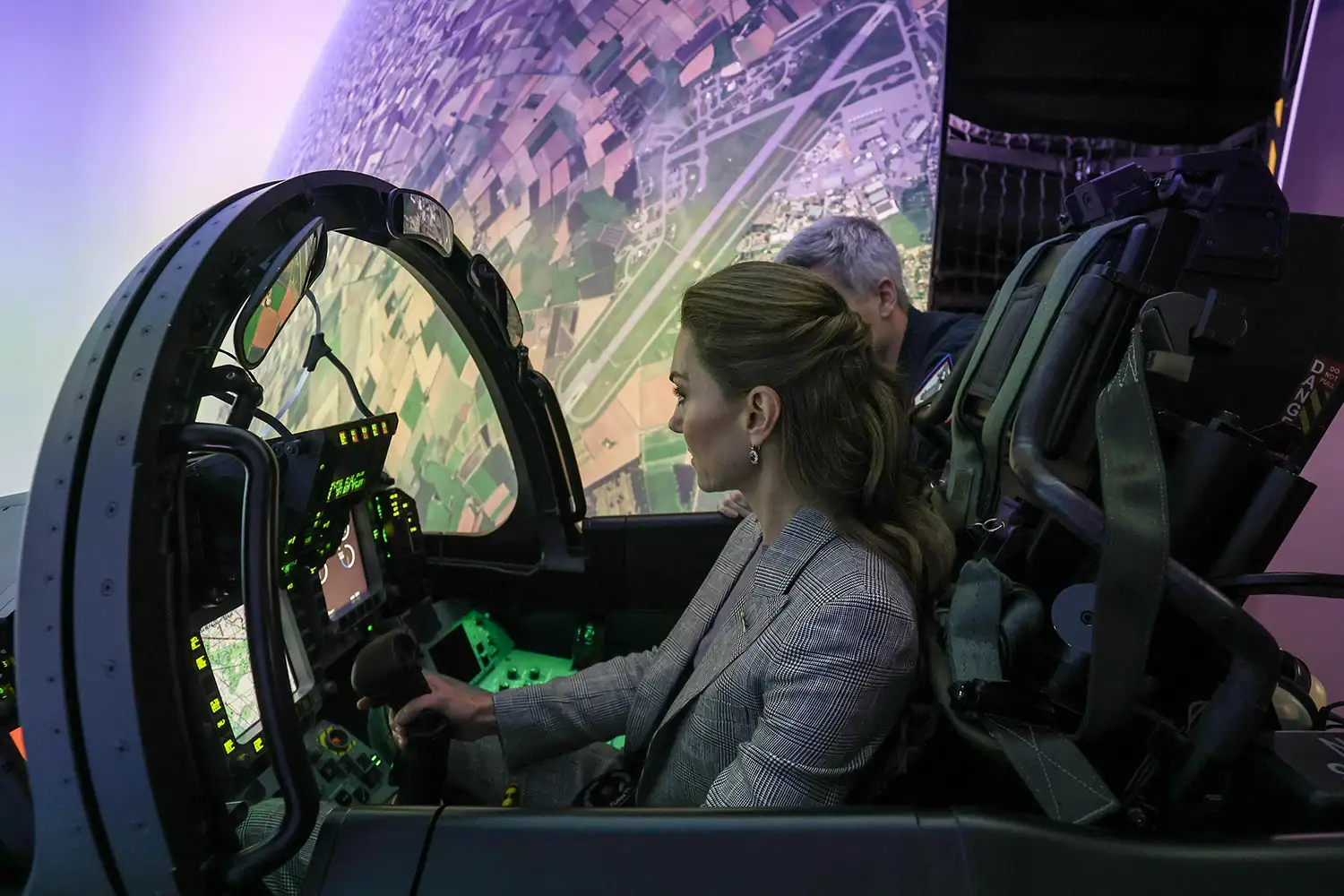 The Princess of Wales, Royal Honorary Air Commodore, RAF Coningsby during her first visit to the station.