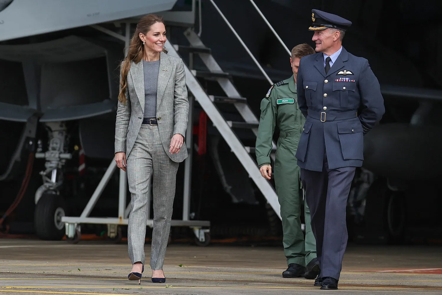 The Princess of Wales, Royal Honorary Air Commodore, RAF Coningsby during her first visit to the station.
