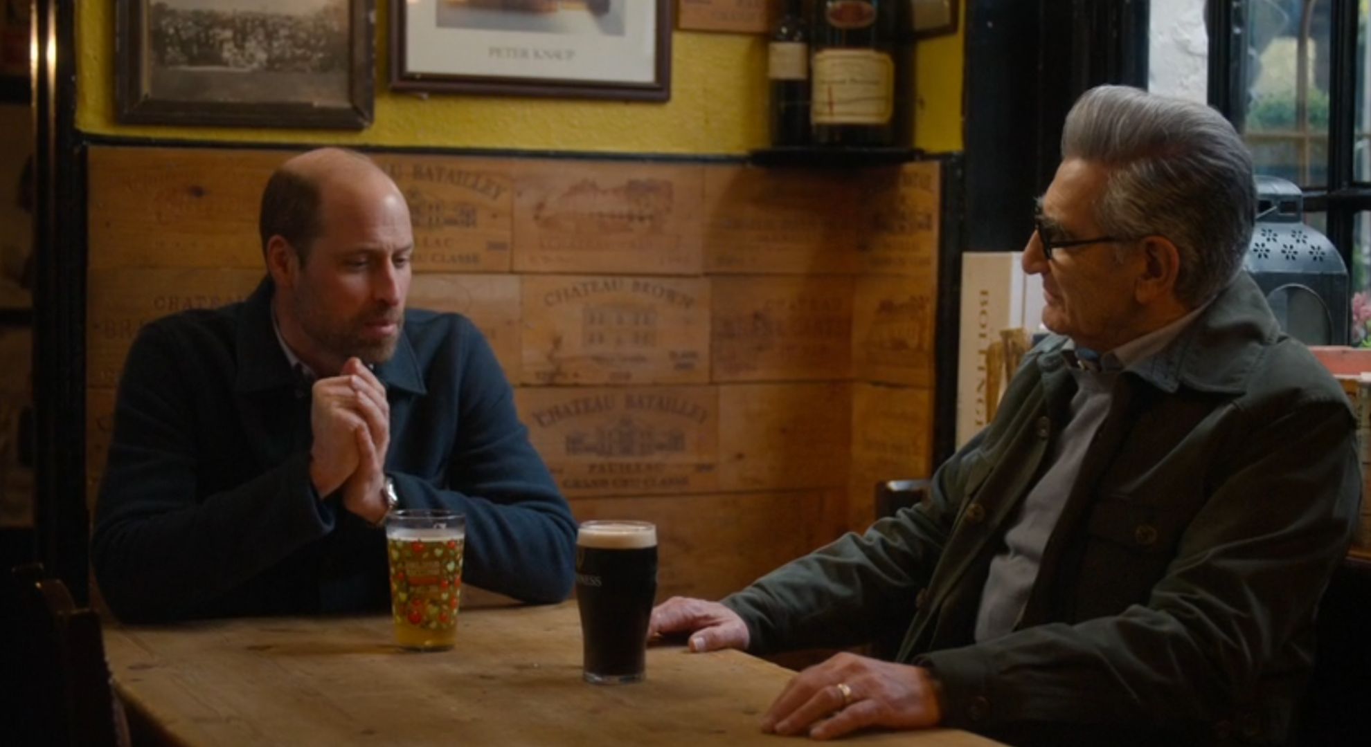 Prince William talking to Eugene Levy on The Reluctant Traveler