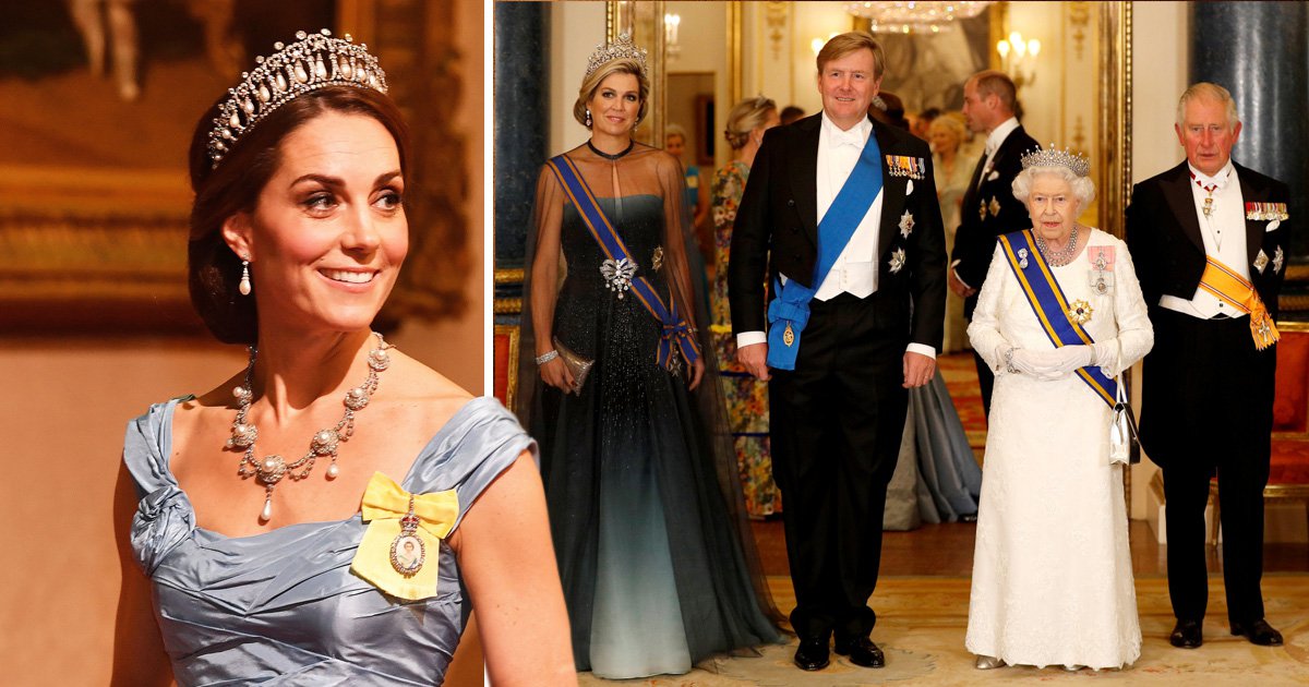 Kate Middleton wears Princess Diana's diamonds at state banquet with Queen  and Prince William | Metro News