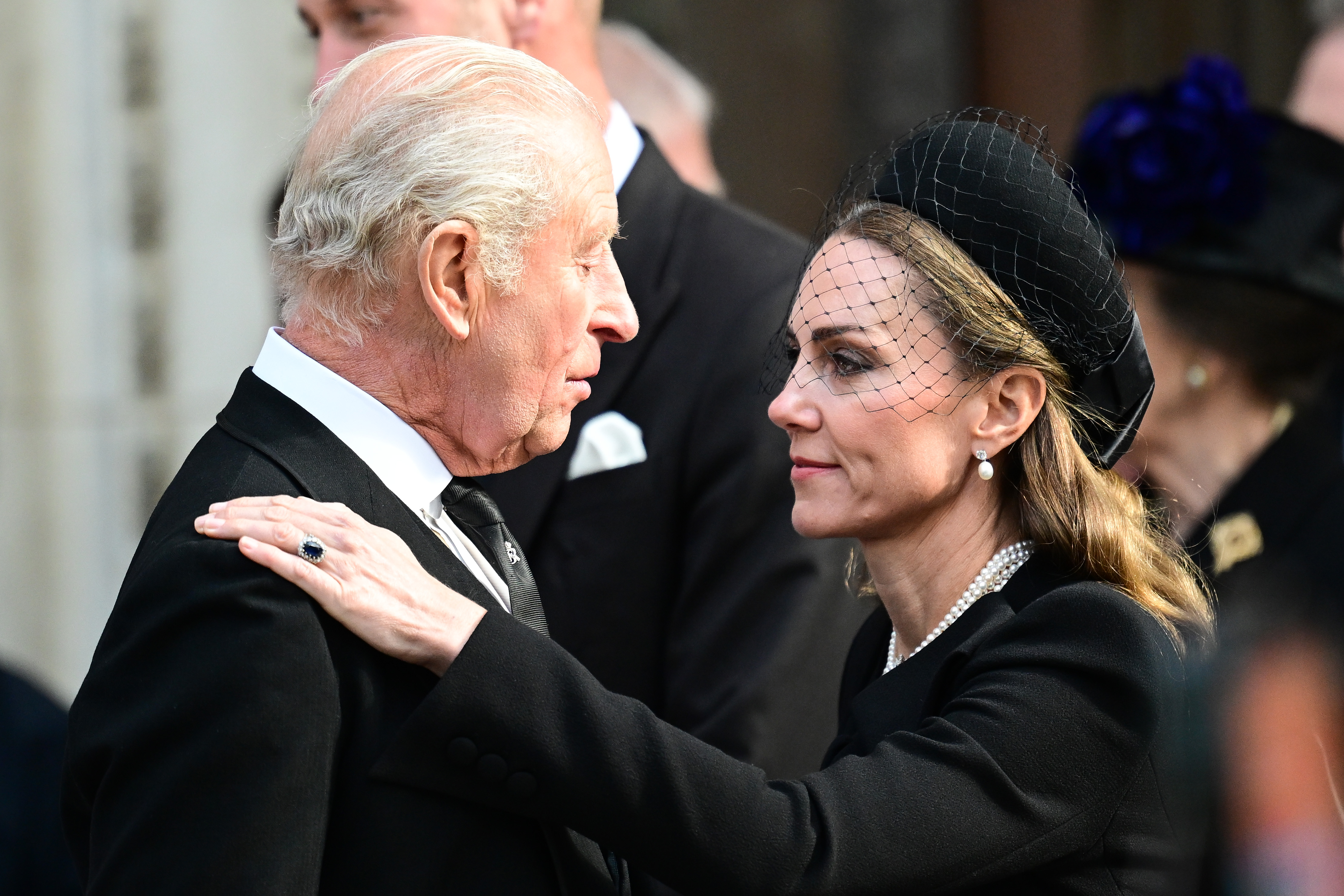 Kate Middleton and King Charles at the Duchess of Kent's funeral