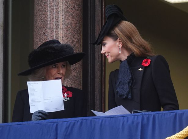 Kate and Camilla on the balcony of the Foreign, Commonwealth and Development Office